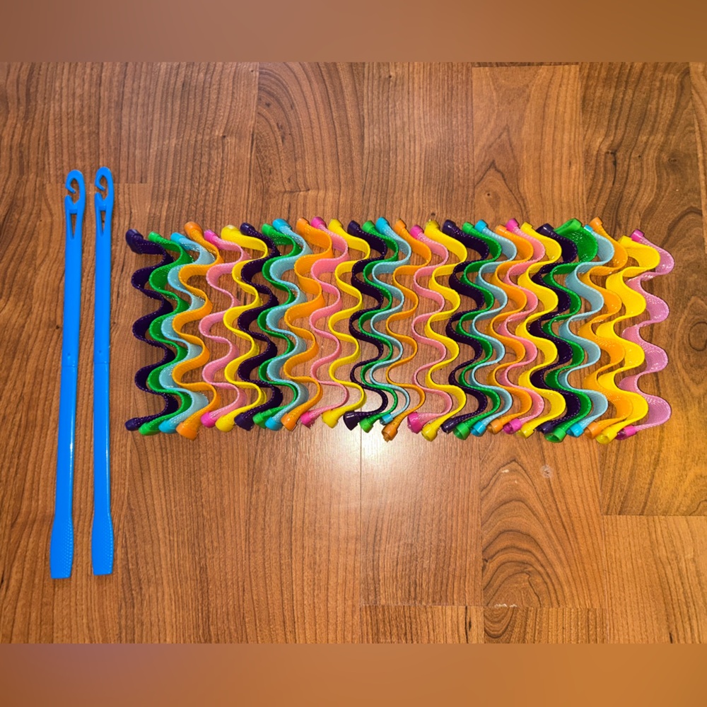 Colorful Spiral Hair Wavers Set with Hooks